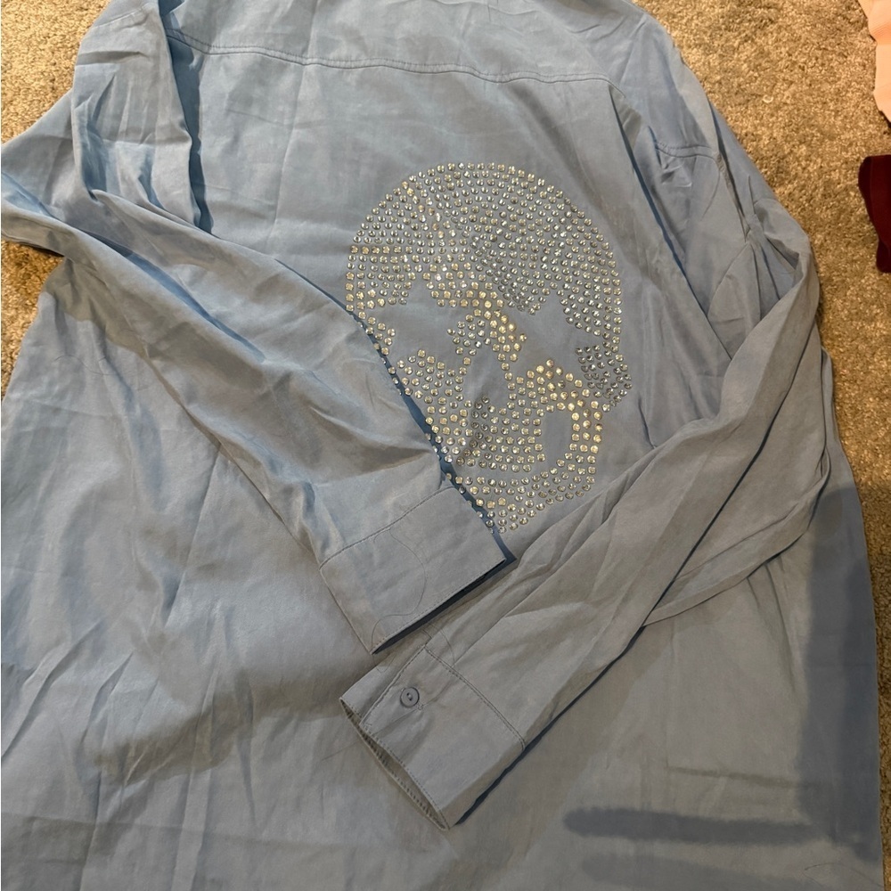 Blue Skull Embellished women's Shirt or Dress